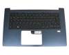 0KN1-202GE11 Original Acer Tastatur inkl. Topcase DE (deutsch) schwarz/blau mit Backlight
