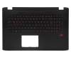 Tastatur inkl. Topcase DE (deutsch) schwarz/schwarz mit Backlight original für Asus ROG GL742VL