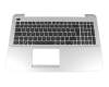 Tastatur inkl. Topcase DE (deutsch) schwarz/silber original für Asus VivoBook F555QA