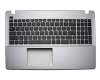 Tastatur inkl. Topcase US (englisch) schwarz/grau original für Asus A550CA