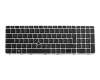 836623-041 Original HP Tastatur DE (deutsch) schwarz/silber matt mit Backlight und Mouse-Stick