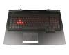 Tastatur inkl. Topcase DE (deutsch) schwarz/schwarz mit Backlight 230W original für HP Omen 17-an000 (GTX 1070/1060)