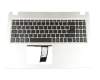 Tastatur inkl. Topcase DE (deutsch) schwarz/silber mit Backlight original für Acer Aspire 5 (A515-52) Serie