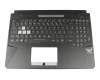 V170762FE1 GR Original Sunrex Tastatur inkl. Topcase DE (deutsch) schwarz/schwarz mit Backlight