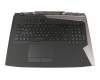 Tastatur inkl. Topcase DE (deutsch) schwarz/schwarz mit Backlight - mit Lautsprechern - original für Asus ROG G703VI