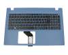 Tastatur inkl. Topcase DE (deutsch) schwarz/blau original für Acer Aspire E5-573-38EB