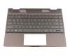 Tastatur inkl. Topcase DE (deutsch) schwarz/grau mit Backlight original für HP Envy x360 13-ag0800