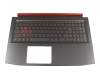 Tastatur inkl. Topcase DE (deutsch) schwarz/rot/schwarz mit Backlight (Nvidia 1050) original für Acer Nitro 5 (AN515-42) Serie