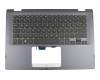 Tastatur inkl. Topcase DE (deutsch) schwarz/blau mit Backlight original für Asus VivoBook Flip 14 TP412FA