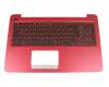 Tastatur inkl. Topcase DE (deutsch) schwarz/rot original für Asus R558UV