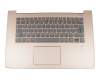 Tastatur inkl. Topcase DE (deutsch) grau/kupfer mit Backlight original für Lenovo IdeaPad 530S-15IKB (81EV) Serie
