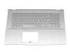 Tastatur inkl. Topcase DE (deutsch) silber/silber mit Backlight original für Asus Business P1701FA
