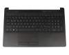 Tastatur inkl. Topcase DE (deutsch) schwarz/schwarz (Rautenmuster) original für HP 15-da0700 Serie