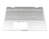 Tastatur inkl. Topcase DE (deutsch) silber/silber mit Backlight original für HP Envy x360 15-cn1800