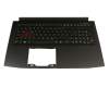 Tastatur inkl. Topcase DE (deutsch) schwarz/schwarz mit Backlight original für Acer Predator Helios 300 (PH315-51) Serie