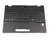Tastatur inkl. Topcase DE (deutsch) schwarz/schwarz mit Backlight original für Fujitsu LifeBook U939