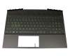 Tastatur inkl. Topcase DE (deutsch) schwarz/schwarz mit Backlight original für HP Pavilion Gaming 15-dk0000