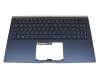 Tastatur inkl. Topcase DE (deutsch) blau/blau mit Backlight original für Asus ZenBook 15 UX533FAC