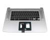 Tastatur inkl. Topcase DE (deutsch) schwarz/silber mit Backlight original für Acer Chromebook 15 (CB515-1HT-P58C)
