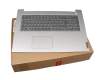 Tastatur inkl. Topcase DE (deutsch) grau/silber (Fingerprint) original für Lenovo IdeaPad 3-17IML05 (81WC)
