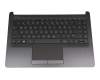 Tastatur inkl. Topcase DE (deutsch) schwarz/schwarz original für HP 14-ma0300 Serie