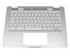 L73308-041 Original Acer Tastatur inkl. Topcase DE (deutsch) weiß/silber mit Backlight