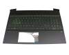 Tastatur inkl. Topcase DE (deutsch) schwarz/schwarz mit Backlight original für HP Pavilion Gaming 15-ec0000