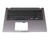 Tastatur inkl. Topcase DE (deutsch) schwarz/grau mit Backlight original für Asus VivoBook 15 X509DA