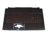 Tastatur inkl. Topcase DE (deutsch) schwarz/rot/schwarz mit Backlight original für MSI GF75 Thin 9SC-072NL