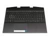 Tastatur inkl. Topcase DE (deutsch) schwarz/schwarz mit Backlight original für HP Omen 15-dh0000
