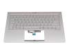 Tastatur inkl. Topcase DE (deutsch) silber/silber mit Backlight original für Asus ZenBook 14 UX433FN
