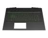 Tastatur inkl. Topcase DE (deutsch) schwarz/schwarz mit Backlight original für HP Pavilion Gaming 17-cd0000