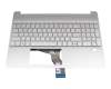 Tastatur inkl. Topcase DE (deutsch) silber/silber mit Backlight original für HP 15s-fq1000
