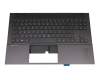 Tastatur inkl. Topcase DE (deutsch) schwarz/schwarz mit Backlight (Mica Silver Aluminium) original für HP Omen 15-en0000