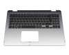 Tastatur inkl. Topcase DE (deutsch) schwarz/grau mit Backlight original für Asus VivoBook Flip 15 TP510UA-E8066T