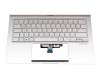 Tastatur inkl. Topcase DE (deutsch) weiß/silber mit Backlight original für Asus ZenBook 14 UM433DA