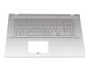 Tastatur inkl. Topcase DE (deutsch) silber/silber mit Backlight original für Asus VivoBook 17 R754EA