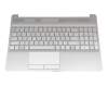 Tastatur inkl. Topcase DE (deutsch) silber/silber Inkl. Touchpad original für HP 15-dw0400