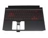 Tastatur inkl. Topcase DE (deutsch) schwarz/rot/schwarz mit Backlight (Geforce1650) original für Acer Nitro 5 (AN515-55)