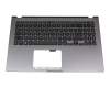 Tastatur inkl. Topcase DE (deutsch) schwarz/grau mit Backlight original für Asus VivoBook 15 X509JA