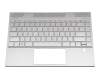 Tastatur inkl. Topcase DE (deutsch) silber/schwarz original für HP Envy 13-aq0500
