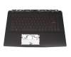 Tastatur inkl. Topcase DE (deutsch) schwarz/schwarz mit Backlight original für MSI GF65 Thin 10SE/10SER (MS-16W1)
