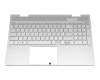 Tastatur inkl. Topcase DE (deutsch) silber/silber mit Backlight (UMA Grafik) original für HP Envy x360 15-ed0000