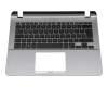 Tastatur inkl. Topcase DE (deutsch) schwarz/silber original für Asus VivoBook F407MA