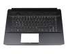 Tastatur inkl. Topcase DE (deutsch) schwarz/transparent/schwarz mit Backlight original für Acer Predator Triton 500 (PT515-51)