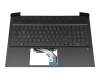 Tastatur inkl. Topcase DE (deutsch) schwarz/grün/schwarz mit Backlight original für HP Pavilion Gaming 16-a0000