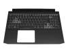 Tastatur inkl. Topcase DE (deutsch) schwarz/weiß/schwarz mit Backlight original für Acer Nitro 5 (AN515-55)