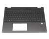 Tastatur inkl. Topcase CH (schweiz) schwarz/schwarz mit Backlight original für HP Pavilion x360 15-dq0400