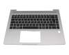 Tastatur inkl. Topcase DE (deutsch) schwarz/silber mit Backlight (Heatshield) original für HP ProBook 445 G7