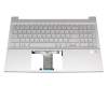 Tastatur inkl. Topcase DE (deutsch) silber/silber mit Backlight original für HP Pavilion 15-eg3